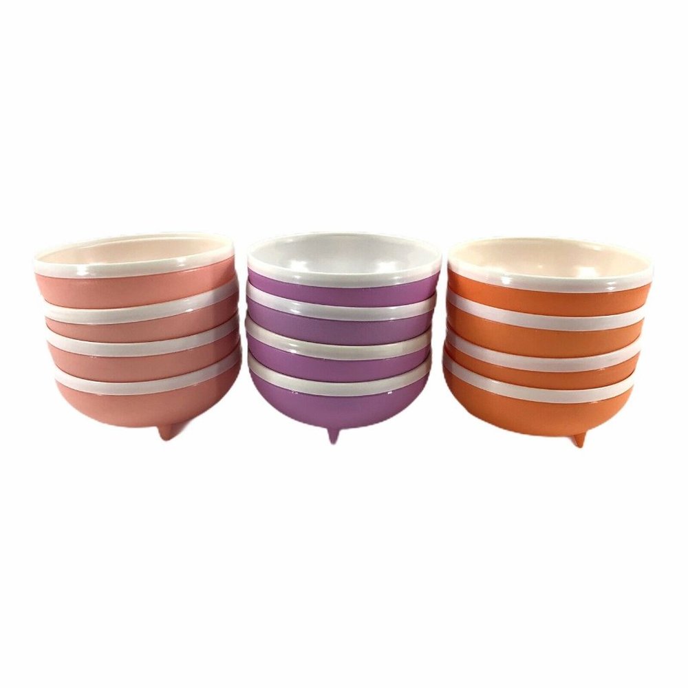 Vintage Bolero Therm-O-Ware Bowls Set Of 12 Orange